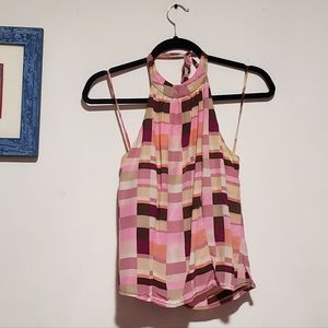 Pink Patterned Halter Top